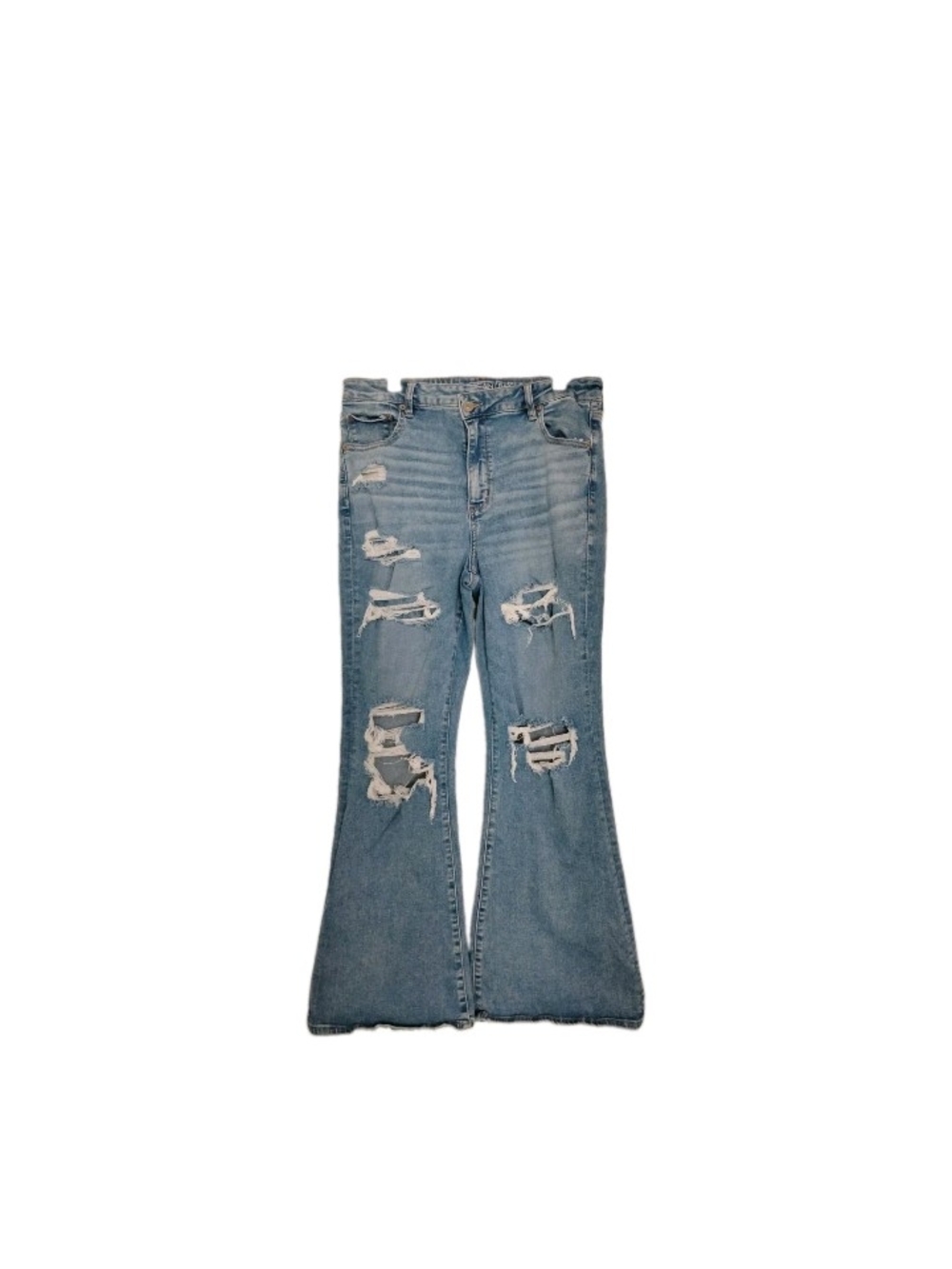 American Eagle super high Rise Flare Jeans Women's 16 Blue Next level stretch